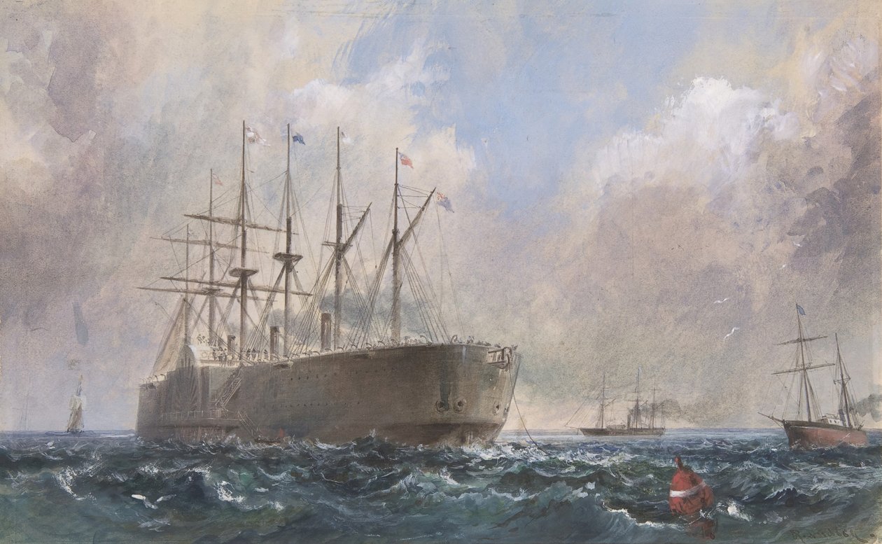 Telegrafenkabel-Flotte auf See, 1865 von Robert Charles Dudley