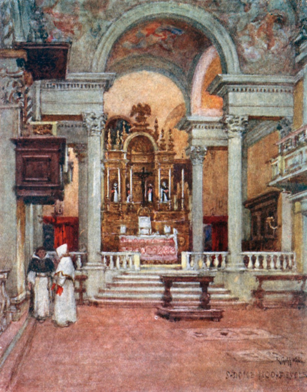 Innenraum der Klosterkirche der Dominikaner in San Domenico di Fiesole von Robert Charles Goff