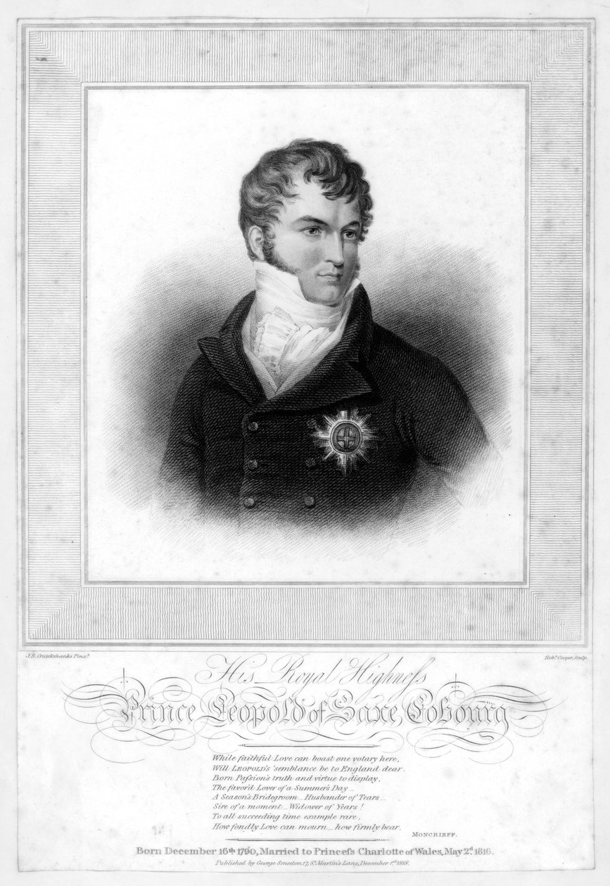 Prinz Leopold Georg Christian Friedrich von Sachsen-Coburg-Saalfeld, 1818 von Robert Cooper