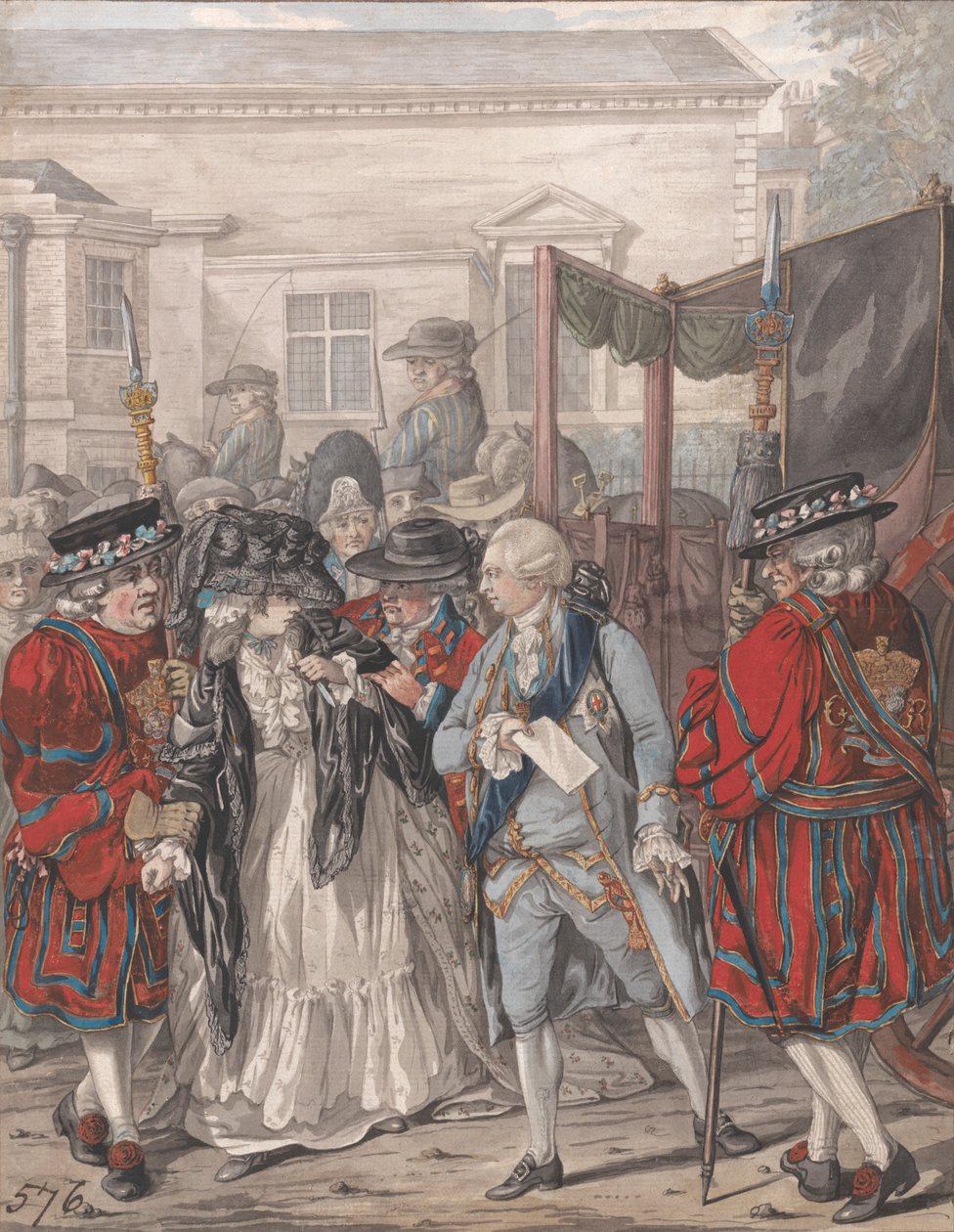 Margaret Nicholson versucht, Seine Majestät, George III., am Garteneingang des St. James