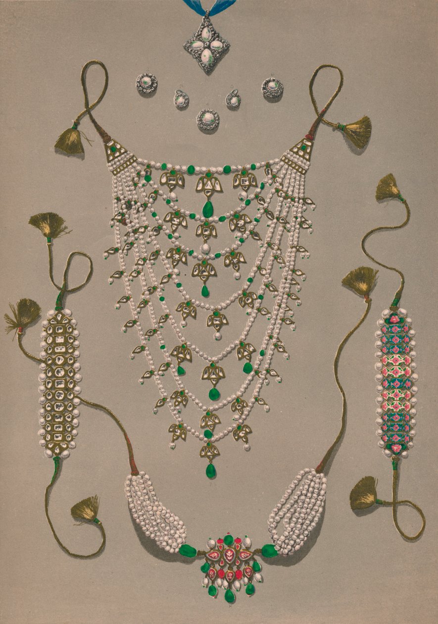 Kreuzanhänger Broschen & Ohrringe, Suite indischer Ornamente, 1863 von Robert Dudley