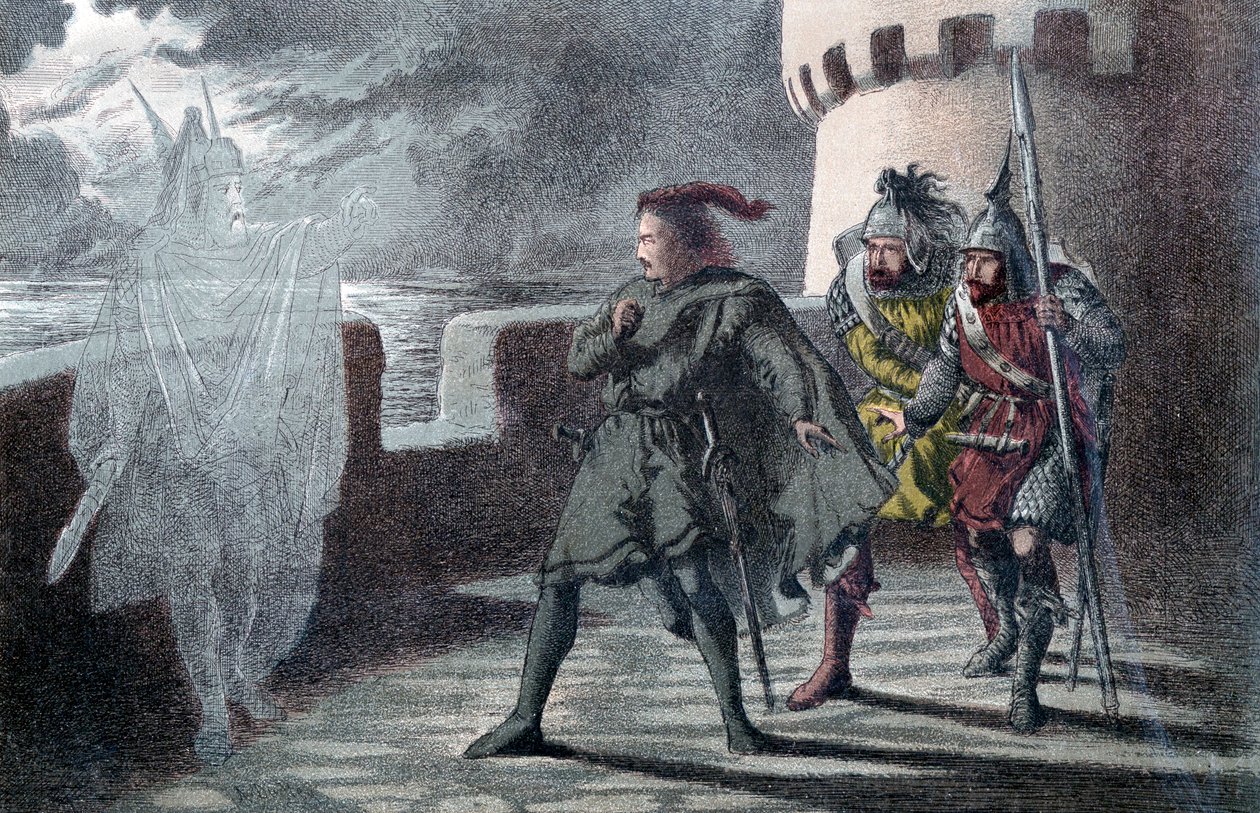 Hamlet sieht den Geist seines Vaters auf den Zinnen von Schloss Elsinore von Robert Dudley