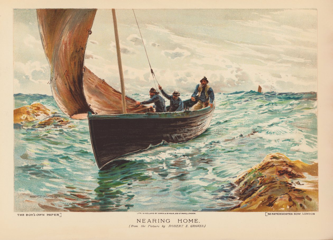 Heimwärts (Farblithografie) von Robert E. Groves