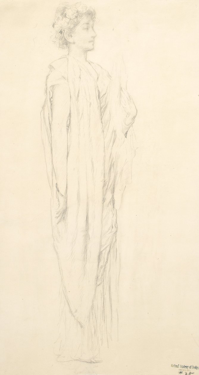 Studie einer drapierten weiblichen Figur für das Wandgemälde 