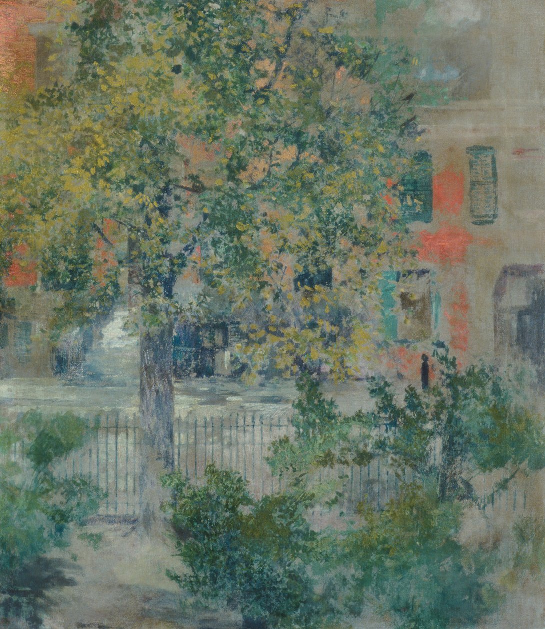 Blick aus dem Fenster des Künstlers, Grove Street von Robert Frederick Blum