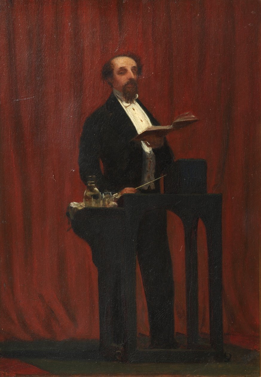 Charles Dickens hält eine öffentliche Lesung, 1858 von Robert Hannah