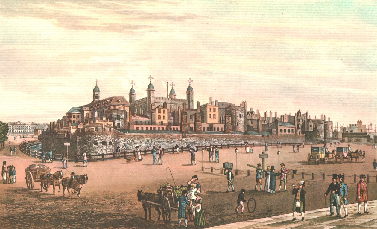 Der Tower von London, um 1821 von Robert Havell