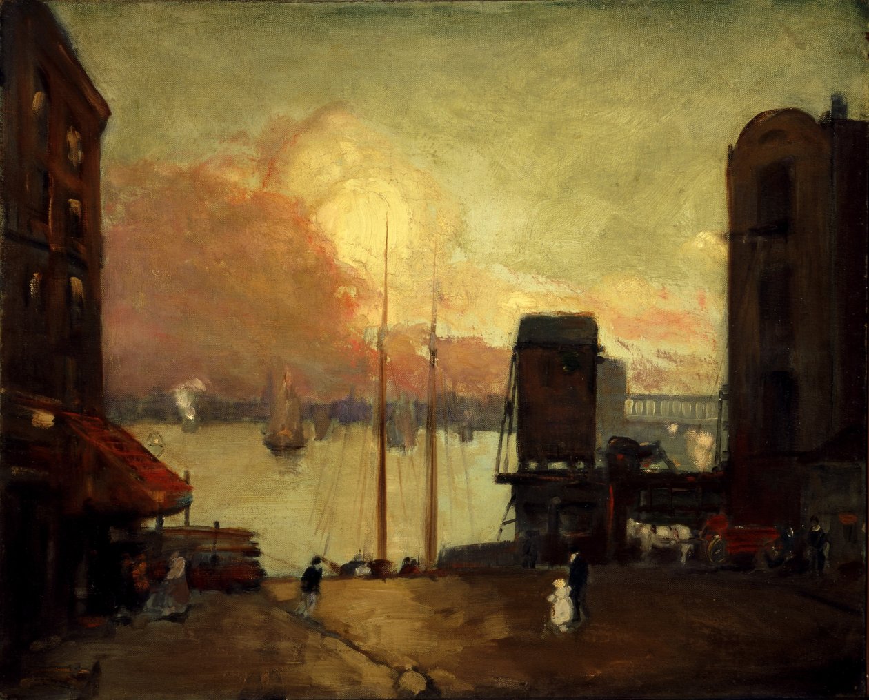 Kumuluswolken, East River von Robert Henri