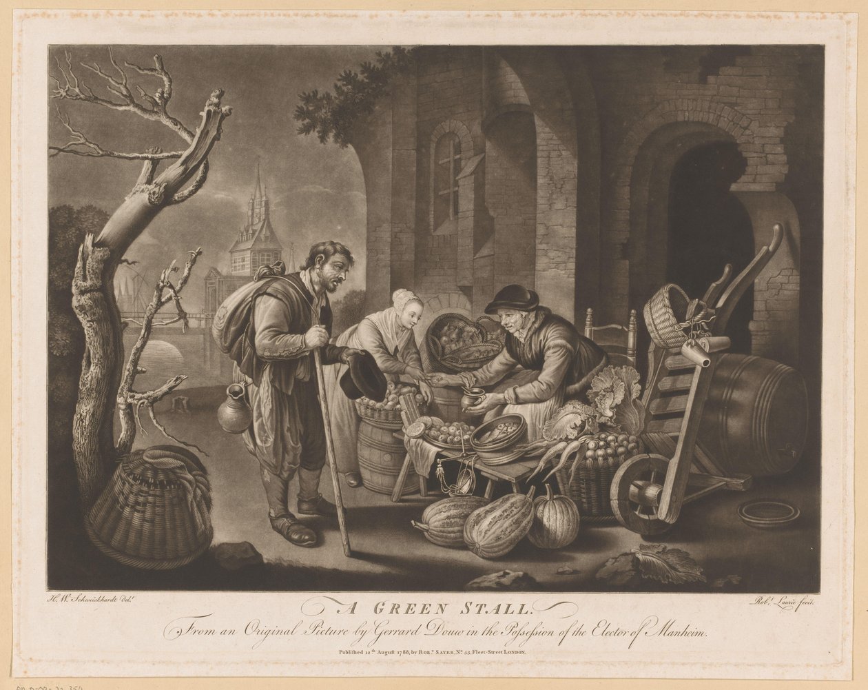 Gemüsestand und Bettler von Robert Laurie