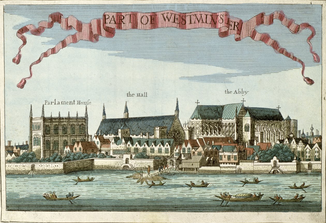 Westminster mit der Abtei, Halle und dem Parlamentshaus, aus 