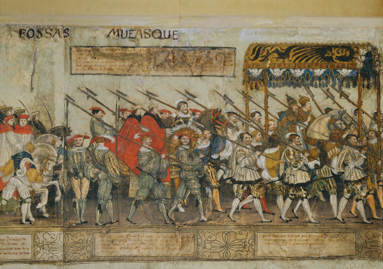 Kavalkade zur Feier der Krönung von Kaiser Karl V. in Bologna von Robert Peril