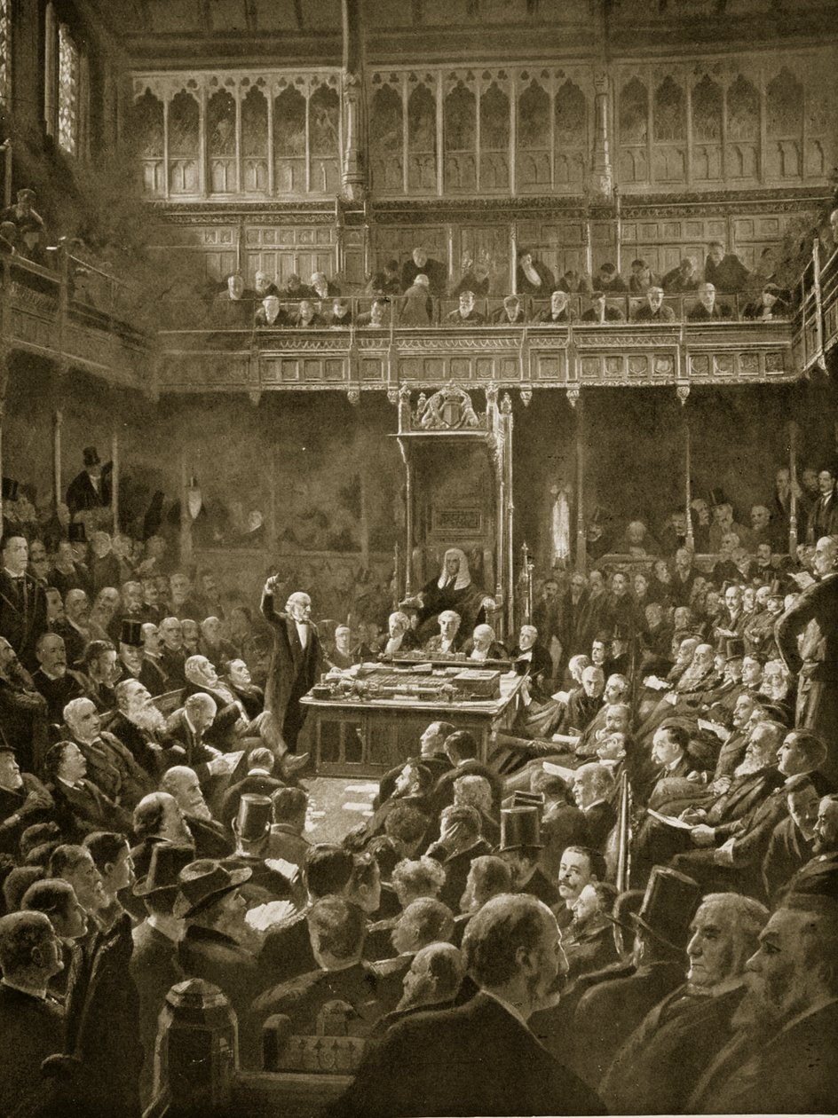 Gladstone stellt das Home-Rule-Gesetz vor, Februar 1893 von Robert Ponsonby Staples