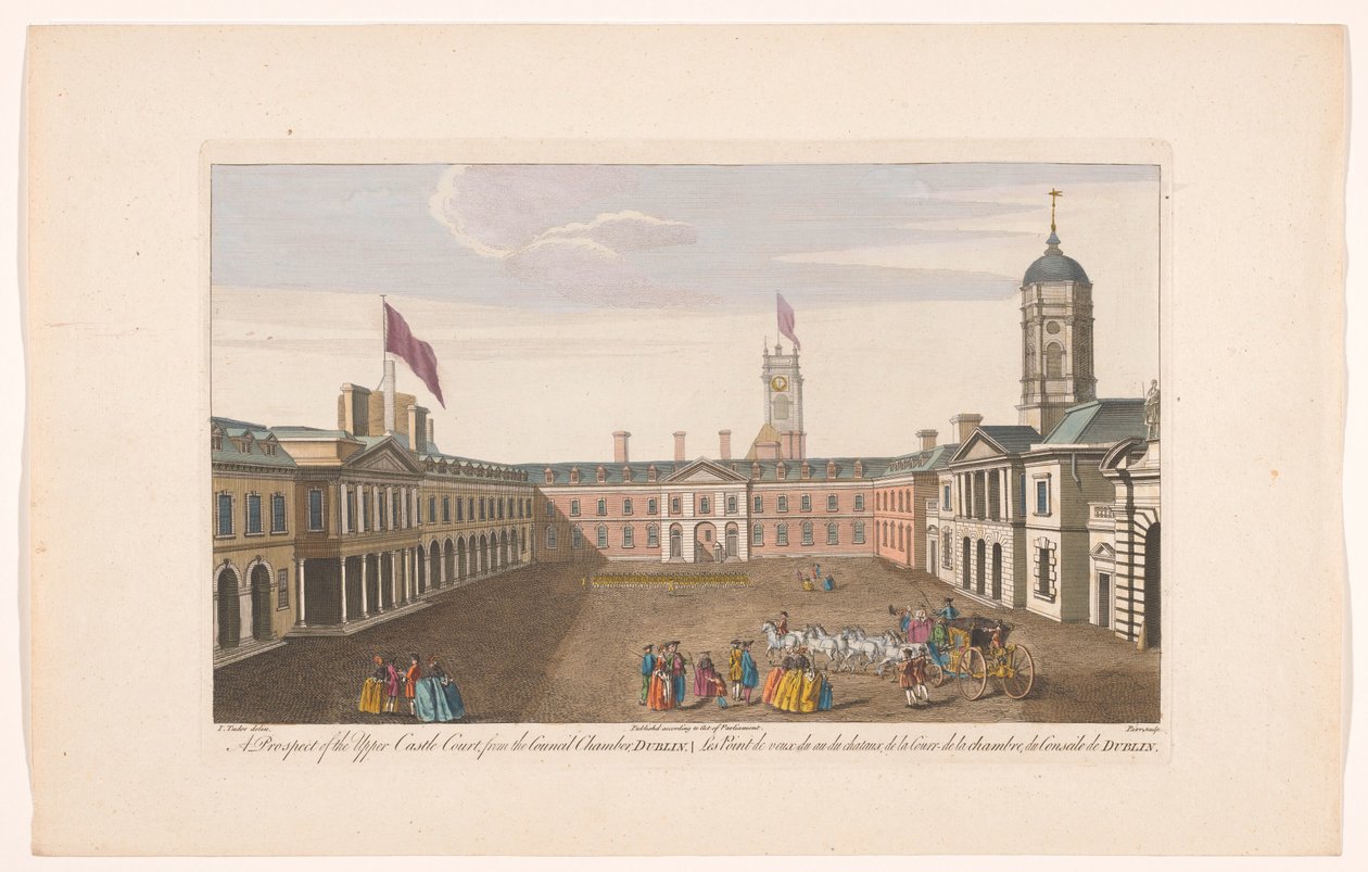 Ansicht des Upper Castle Yard von Dublin Castle von Robert Sayer (possibly)