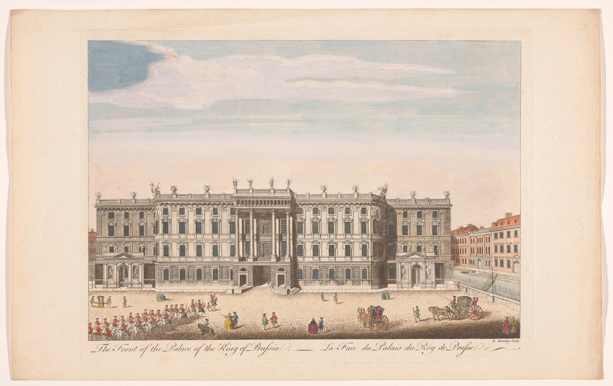Ansicht der Vorderseite des Berliner Stadtschlosses in Berlin von Robert Sayer (possibly)