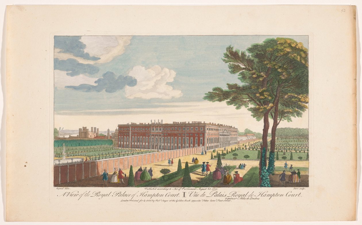 Ansicht des Hampton Court Palace in London (Serie: London) von Robert Sayer