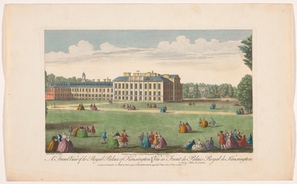 Ansicht des Kensington Palace in London von Robert Sayer