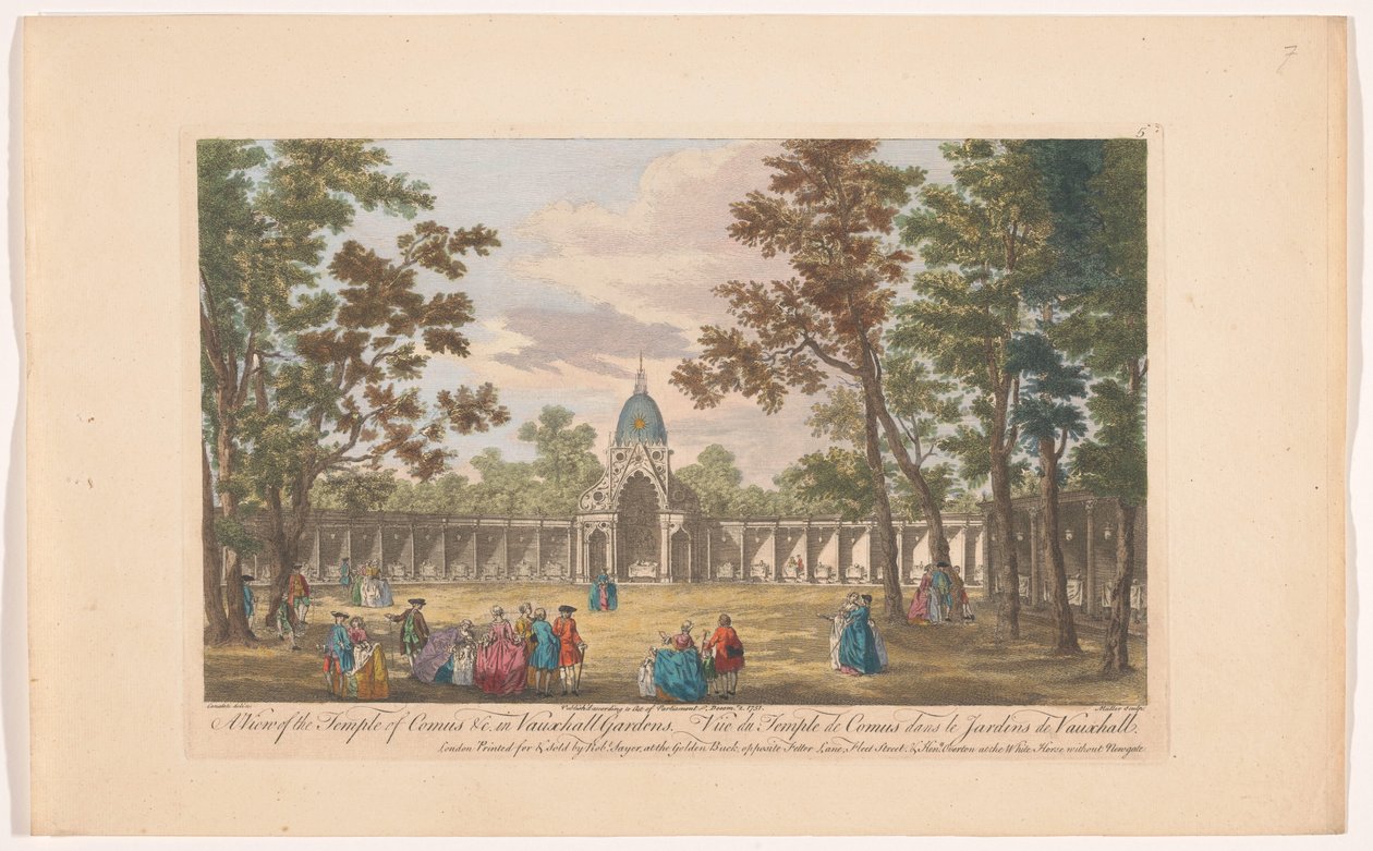 Ansicht des Tempels von Comus in den Vauxhall Gardens in London von Robert Sayer