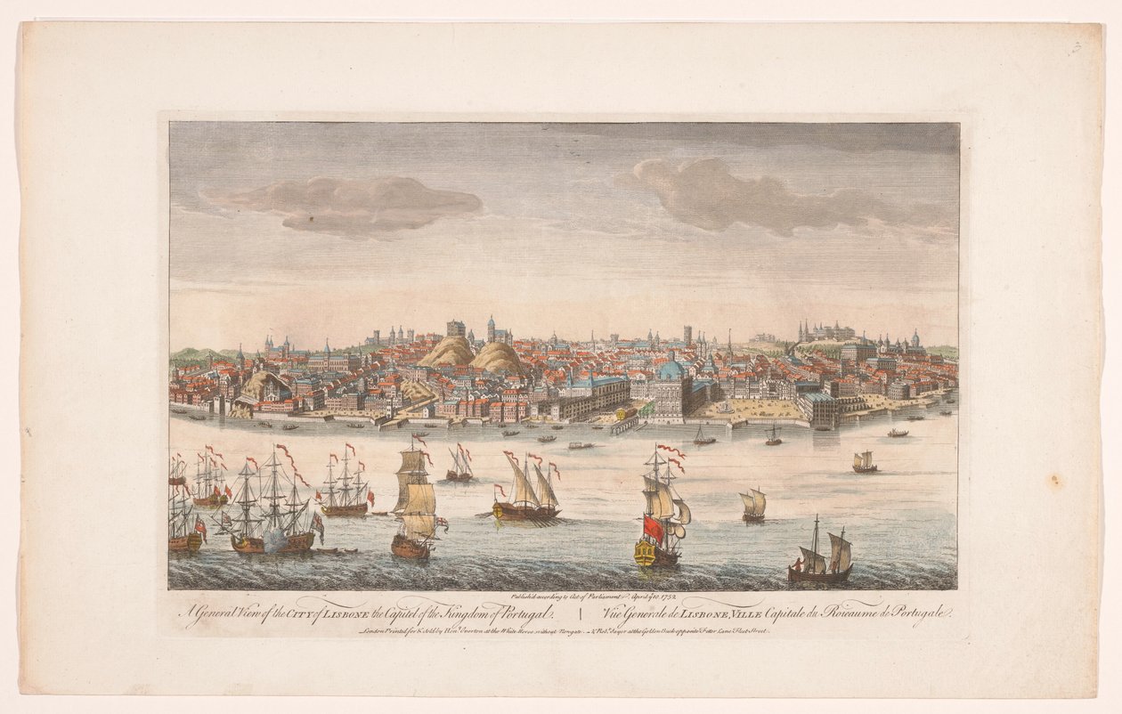 Ansicht der Stadt Lissabon von Robert Sayer