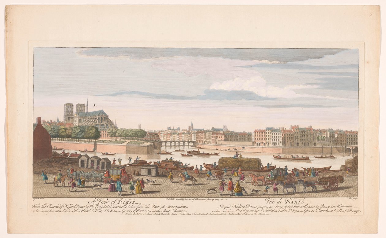 Blick auf die Stadt Paris vom Quai de Miramion von Robert Sayer