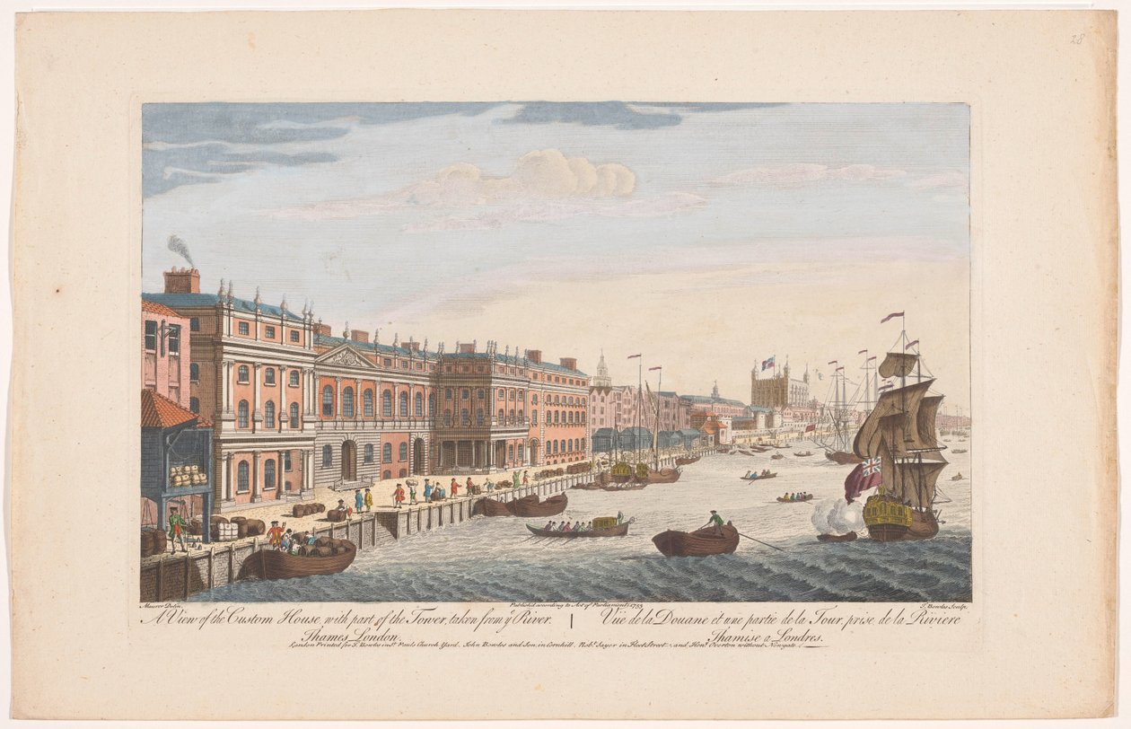 Ansicht des Zollhauses an der Themse in London (Londen) von Robert Sayer