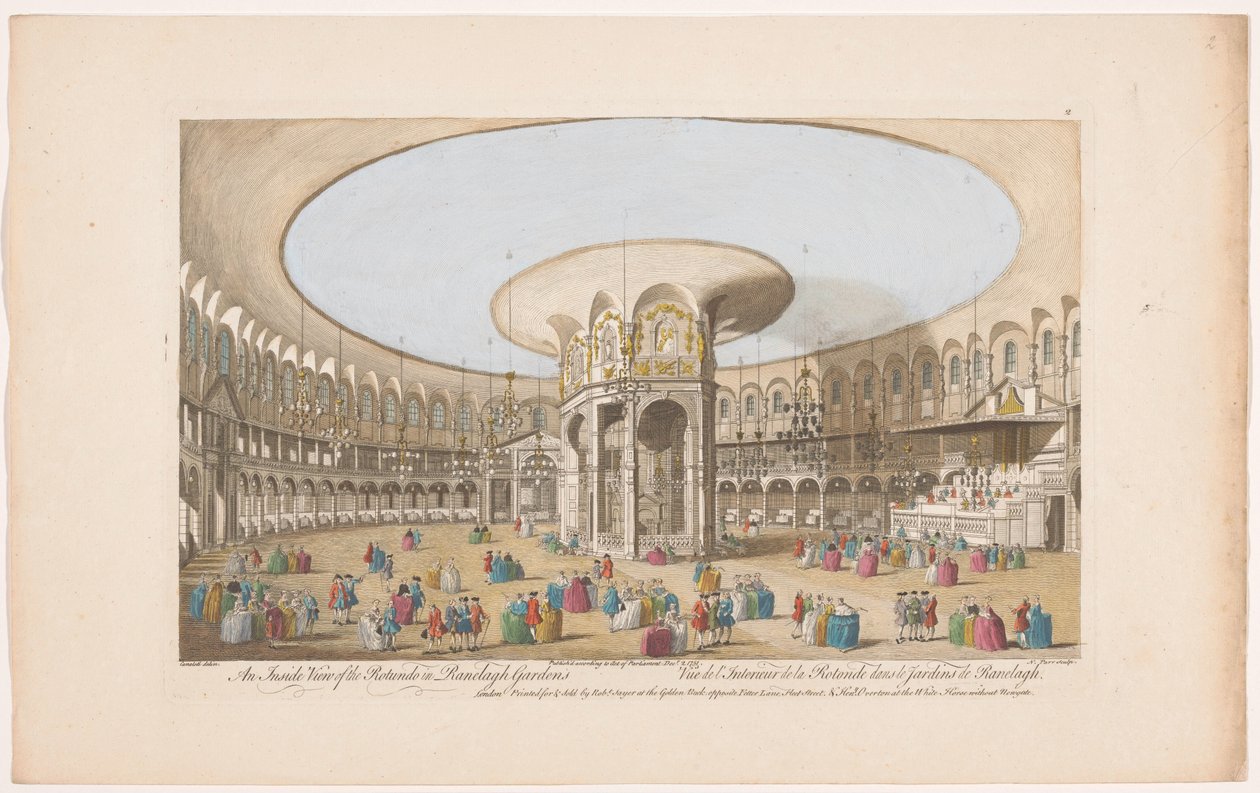 Ansicht des Inneren der Rotunde in den Ranelagh Gardens in London von Robert Sayer