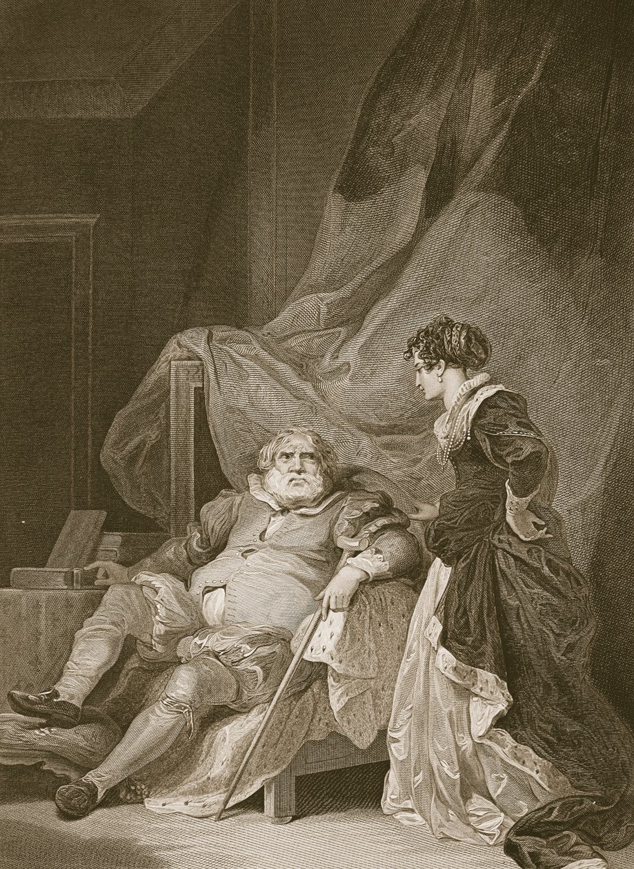 Heinrich VIII. und Catherine Parr, graviert von George Noble ...