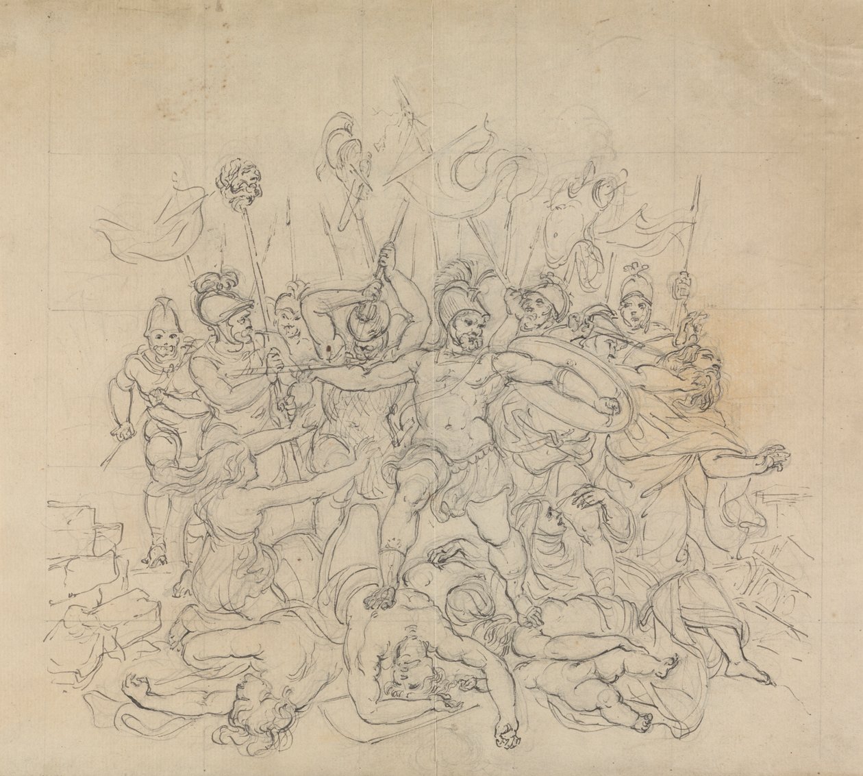 Skizze einer Kampfszene, aus Shakespeares Stück, Titus Andronicus von Robert Smirke