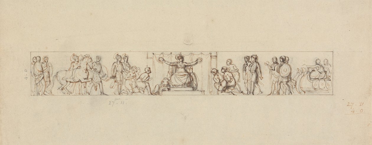 Studie für ein Relief mit romanischen Figuren von Robert Smirke