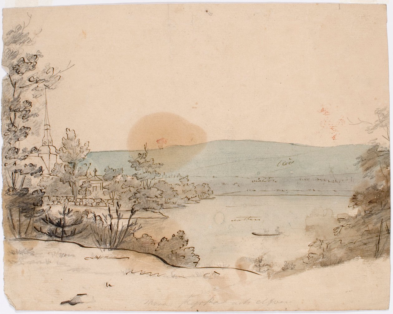 Kirche von Mora und Fluss von Robert Wilhelm Ekman