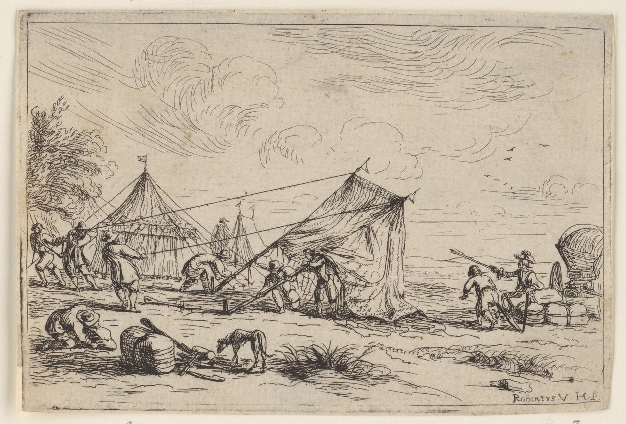 Aufstellen eines Zeltes von Robert van den Hoecke