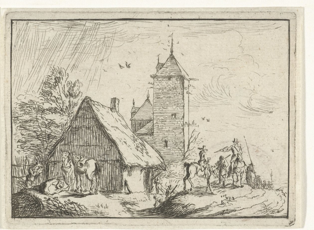Reiter bei einem Turm von Robert van den Hoecke