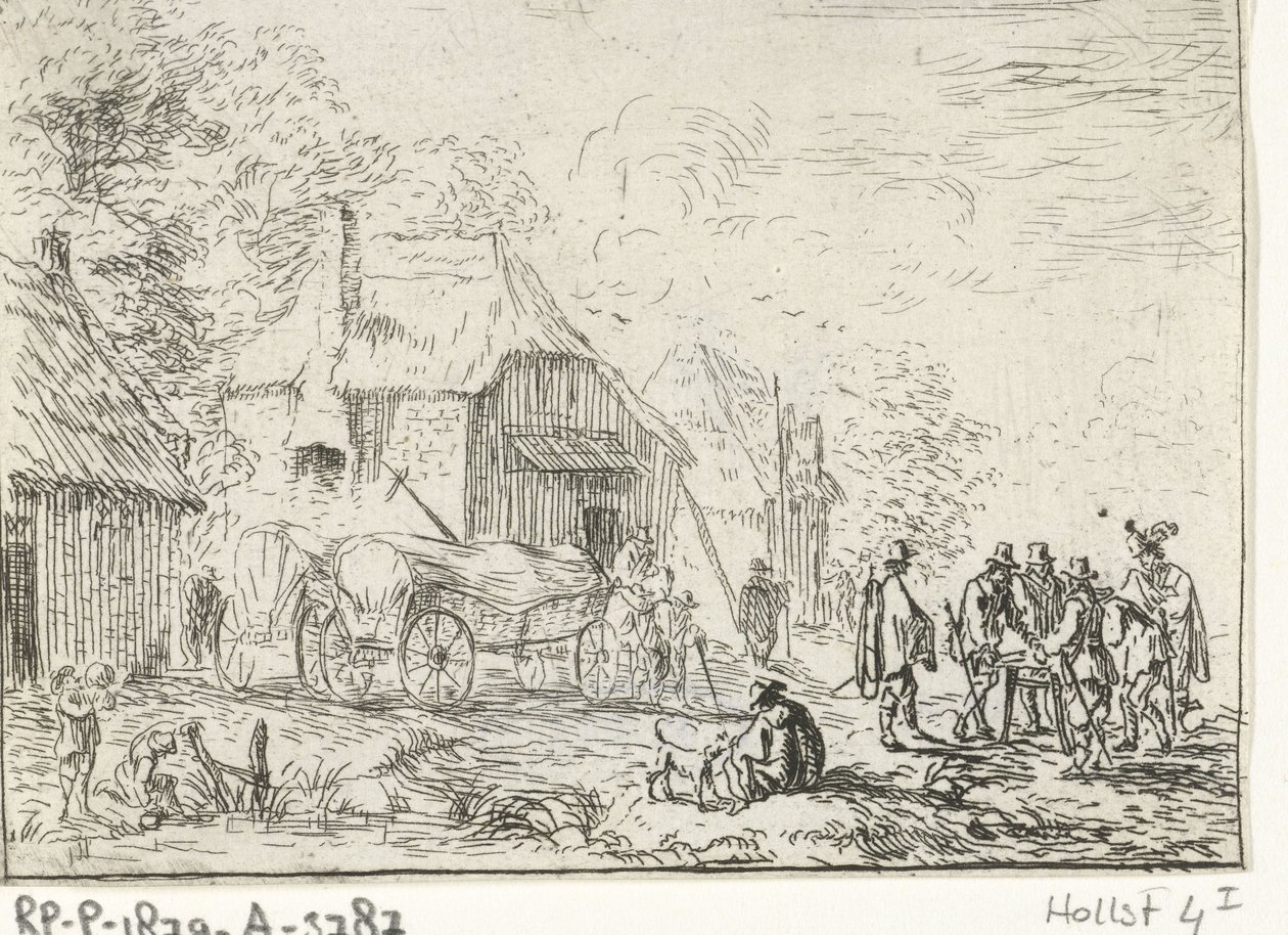 Soldaten bei zwei Karren von Robert van den Hoecke