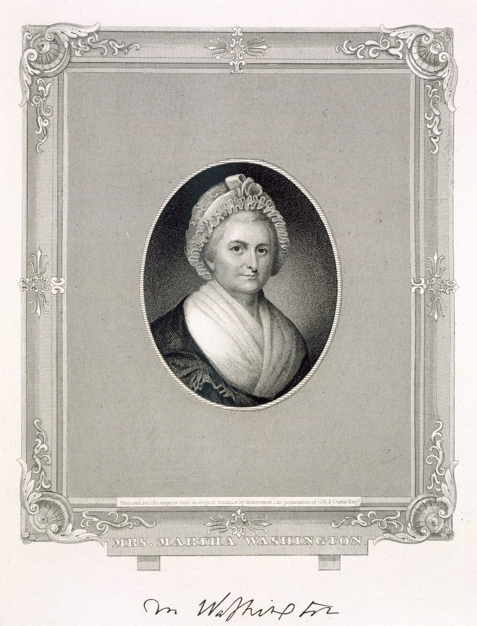 Martha Washington, graviert von James Barton Longacre (1794-1869) von Robertson