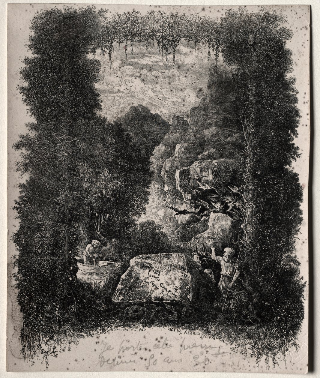 Erstes Frontispiz für Fabeln und Märchen von Thierry-Faletans von Rodolphe Bresdin