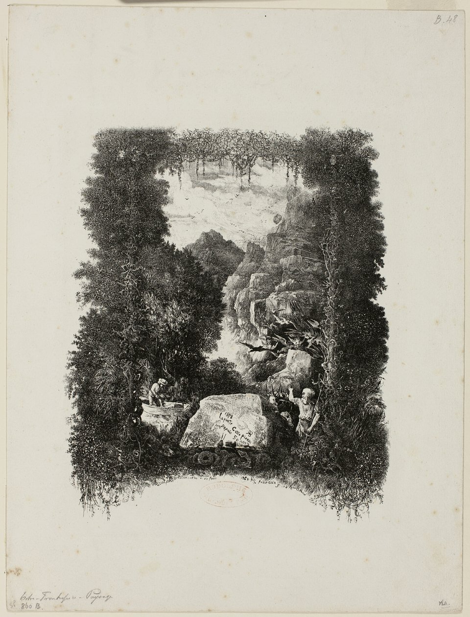 Frontispiz für Fabeln und Geschichten von Hippolyte de Thierry-Faletans von Rodolphe Bresdin
