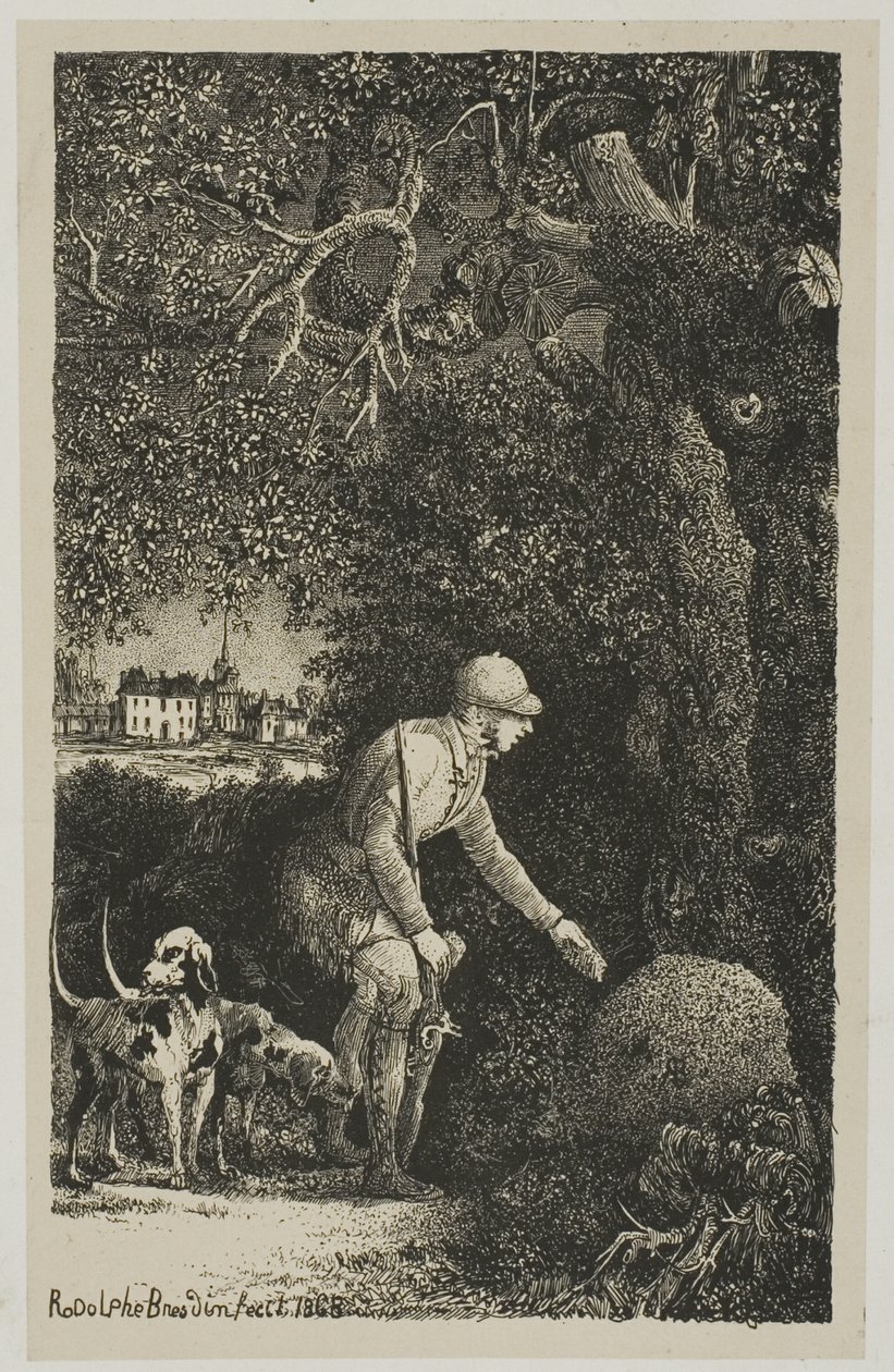 Der Diplomat und der Ameisenhaufen, Illustration für Fabeln und Geschichten von Hippolyte de Thierry-Faletans von Rodolphe Bresdin