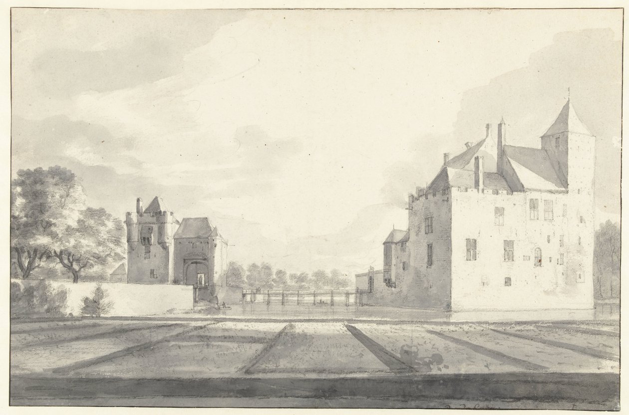 Ansicht von Huis Beverweerd, vom Nordosten gesehen von Roelant Roghman