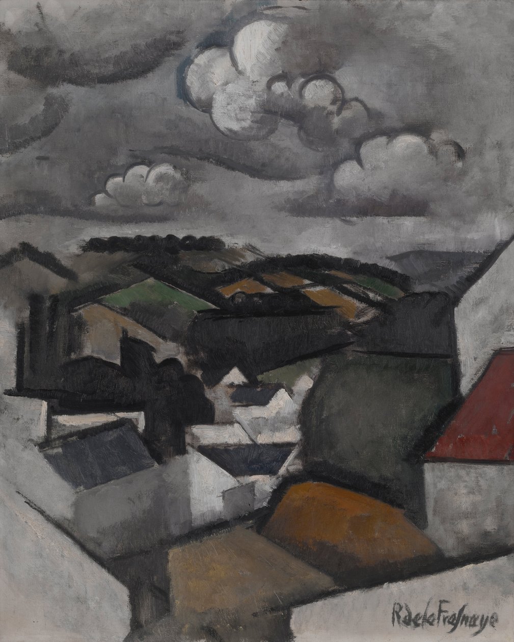 Landschaft mit einem Dorf, die Hügel jenseits von Meulan von Roger de La Fresnaye