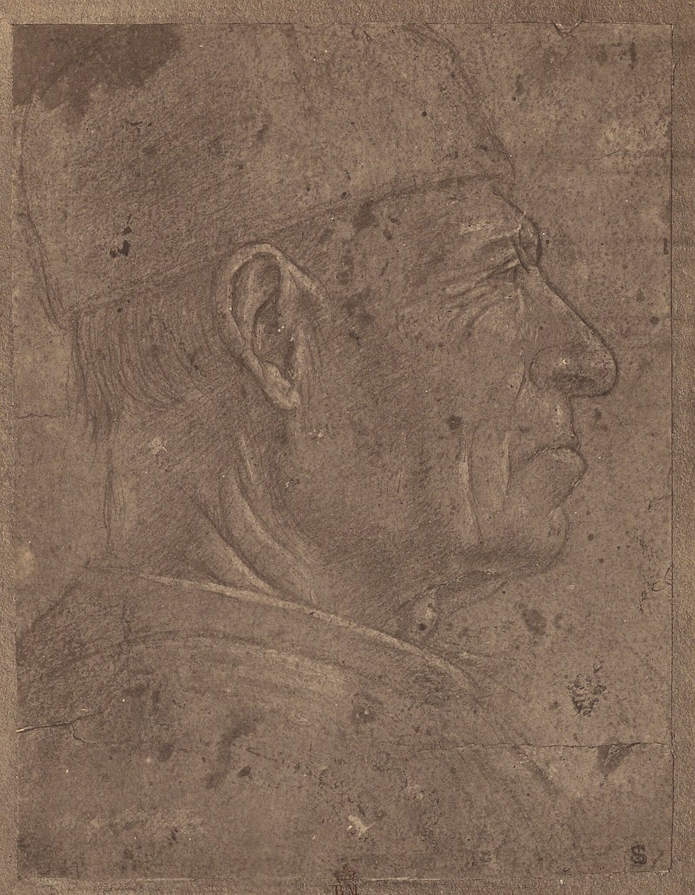 Zeichnung eines Männerkopfes im Profil von Agnolo Gaddi von Roger Fenton