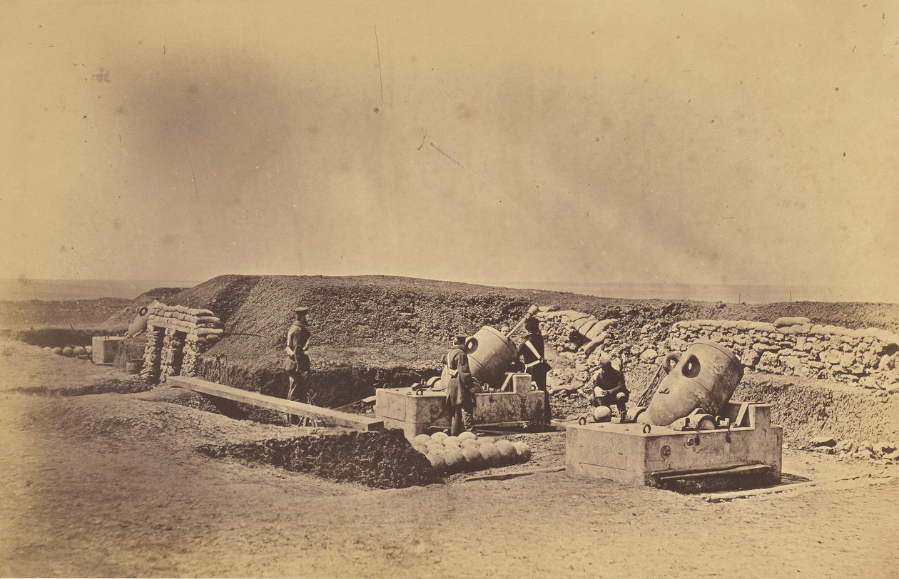 Mörserbatterien vor dem Picquet House, Leichte Division von Roger Fenton