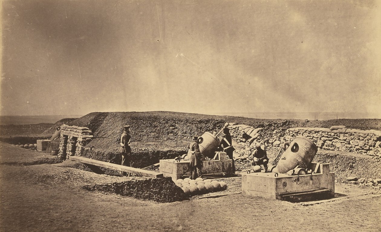 Mörserbatterien vor dem Picquet House, Leichte Division. von Roger Fenton