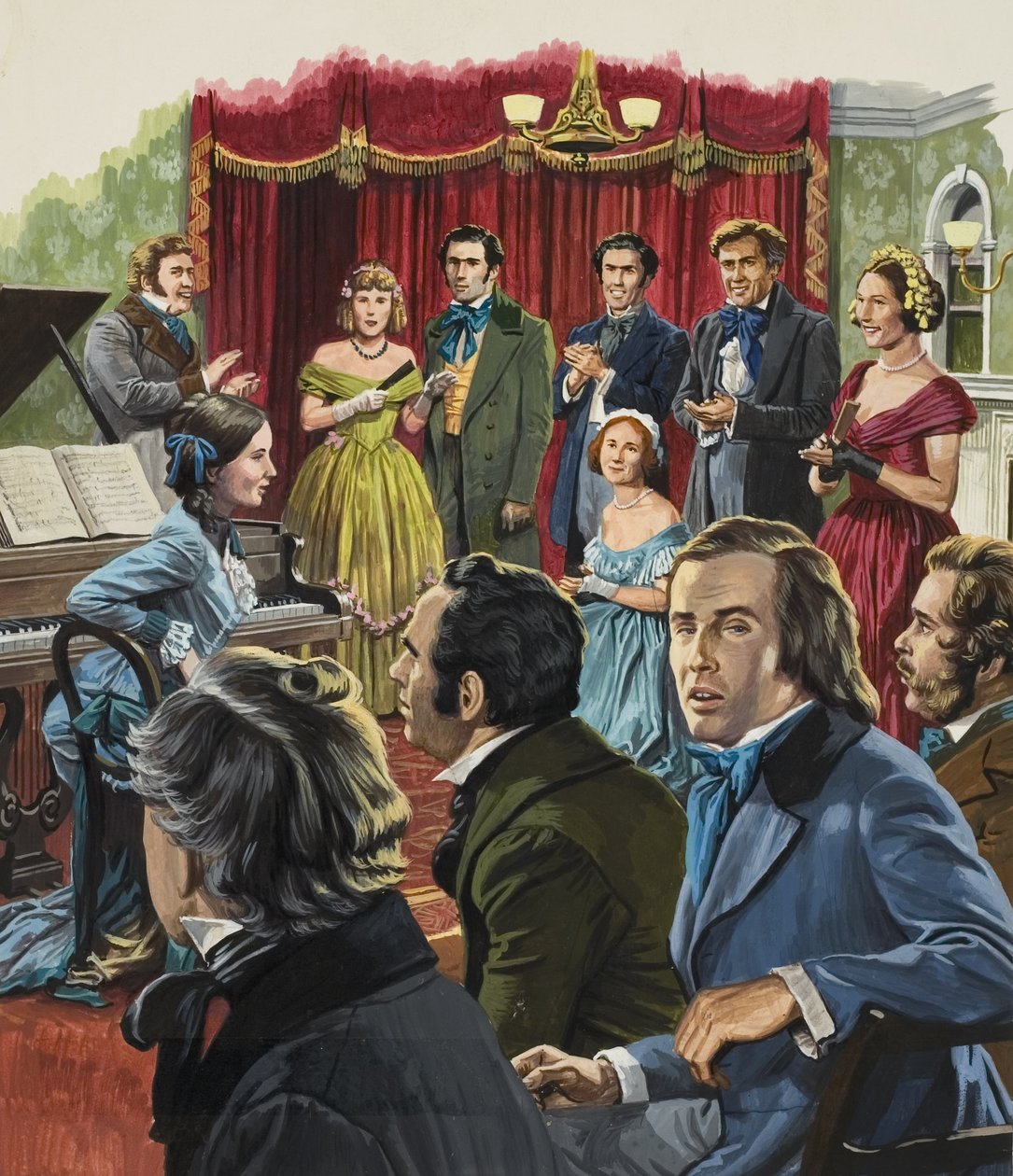 Robert Schumann (1810-1856) bei einem Vortrag seiner Werke von Roger Payne