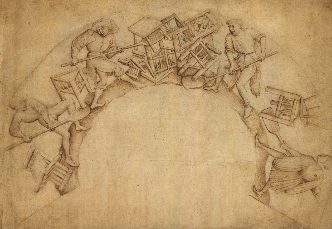 Männer schaufeln Stühle von Rogier van der Weyden