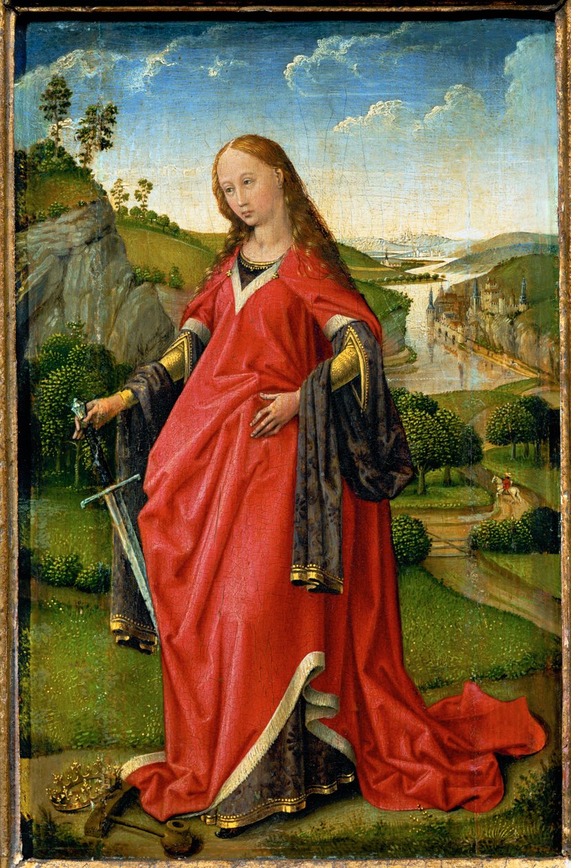 Heilige Katharina, rechter Flügel eines Diptychons von Rogier van der Weyden