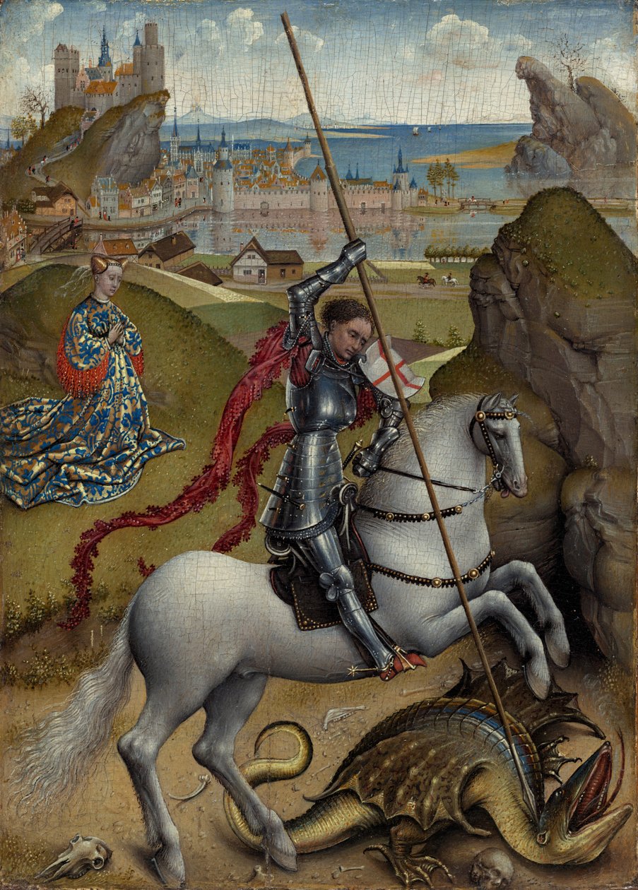 Kampf des hl. Georg mit dem Drachen (Relief) - Bayerisches Nationalmuseum