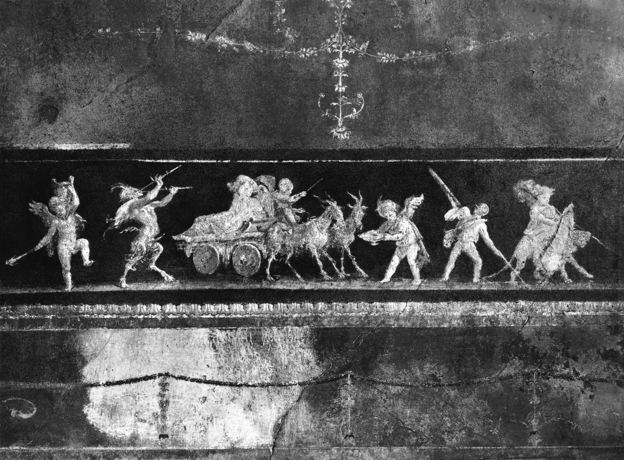 Bacchischer Umzug der Putten, Fries aus dem Oecus des Casa dei Vettii, ca. 50-79 n. Chr. von Roman