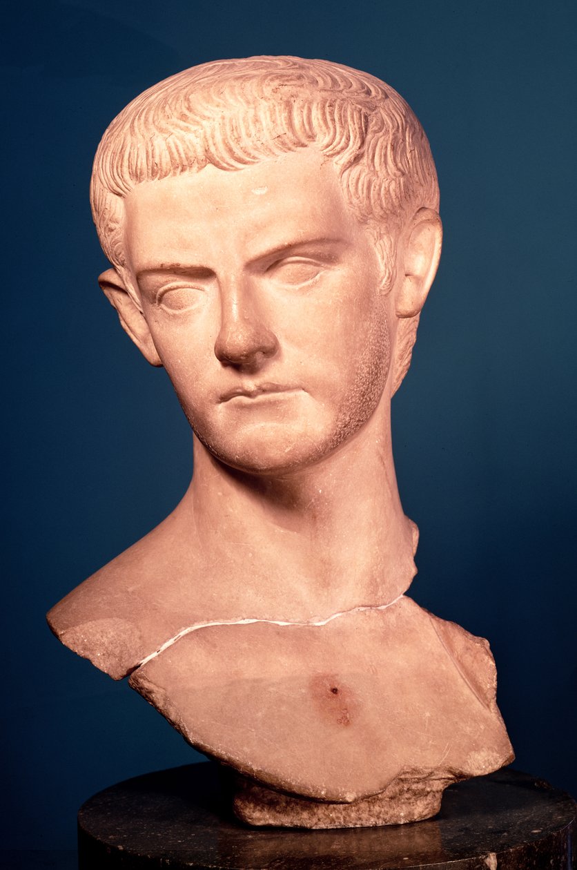 Büste des Kaisers Caligula (ca. 12-41 n. Chr.) aus Thrakien, ca. 39-40 n. Chr. von Roman