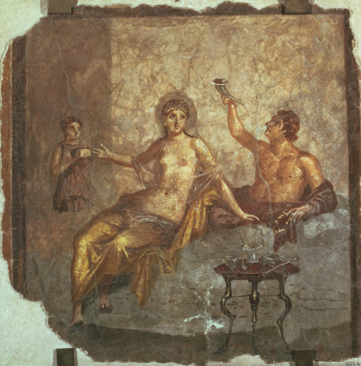 Bankettpaar mit einem Sklaven, aus Herculaneum von Roman