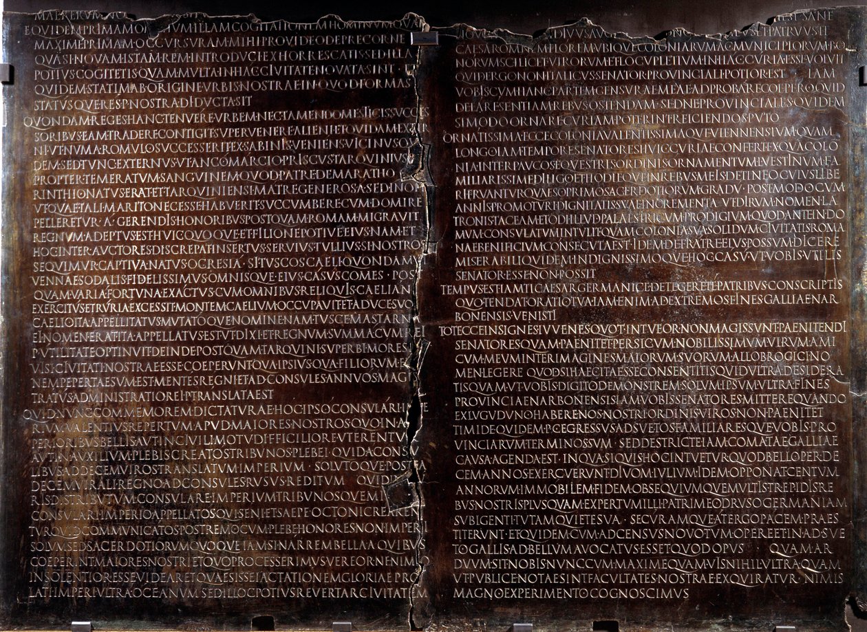 Claudienne Tisch: Rede von Claude (Claudius oder Clodio) von Roman