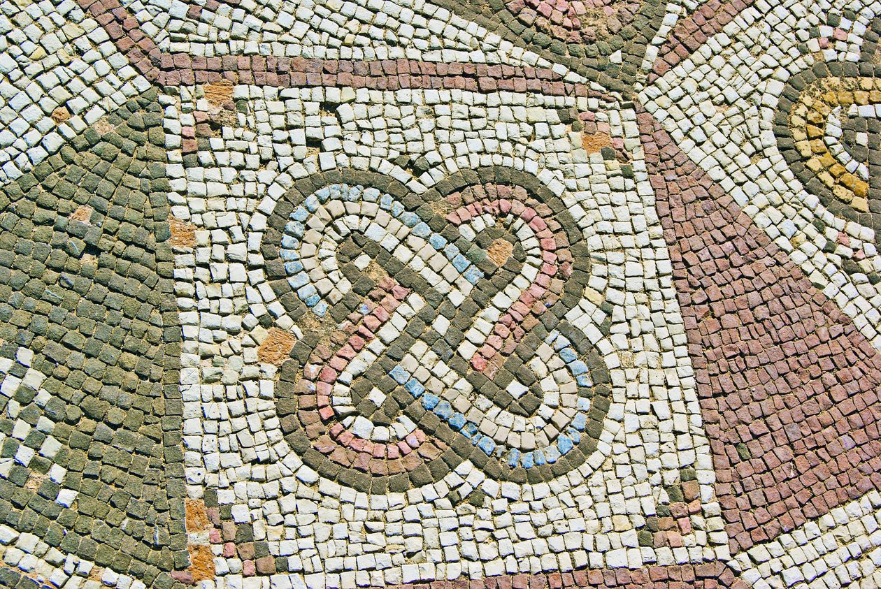 Detail eines Gordischen Knotens, Haus des Theseus, Paphos, Zypern von Roman